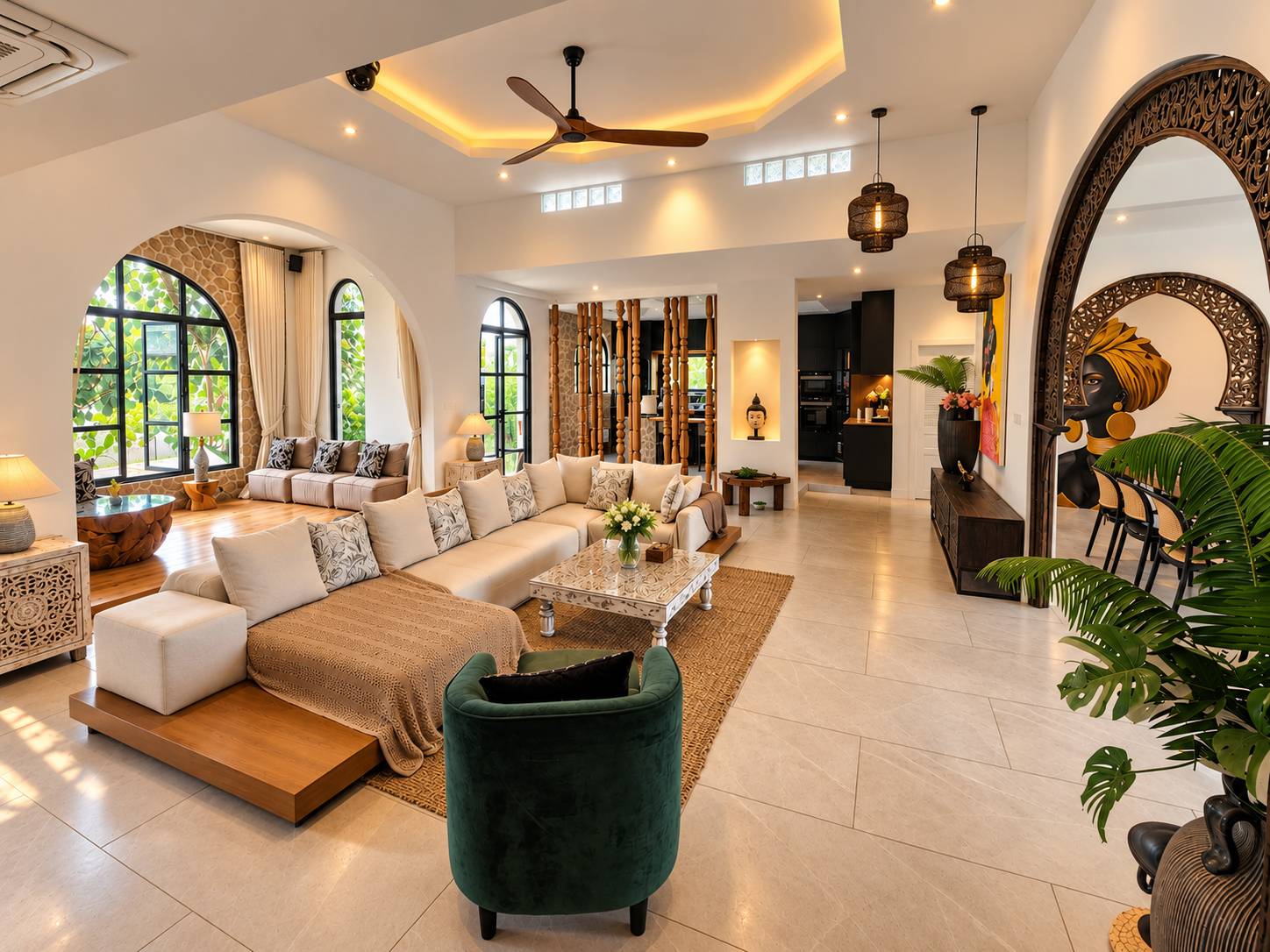 Casa Maya open-plan living room