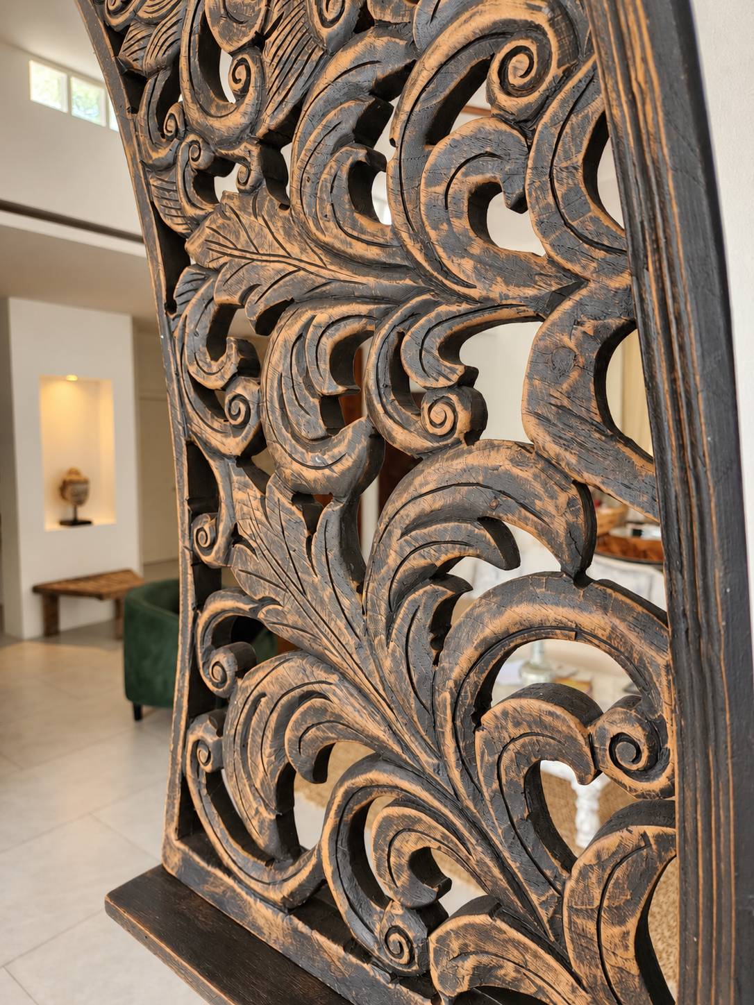 Carved mirror detail