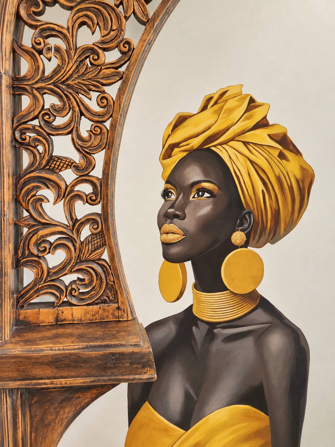 Portrait and carved frame